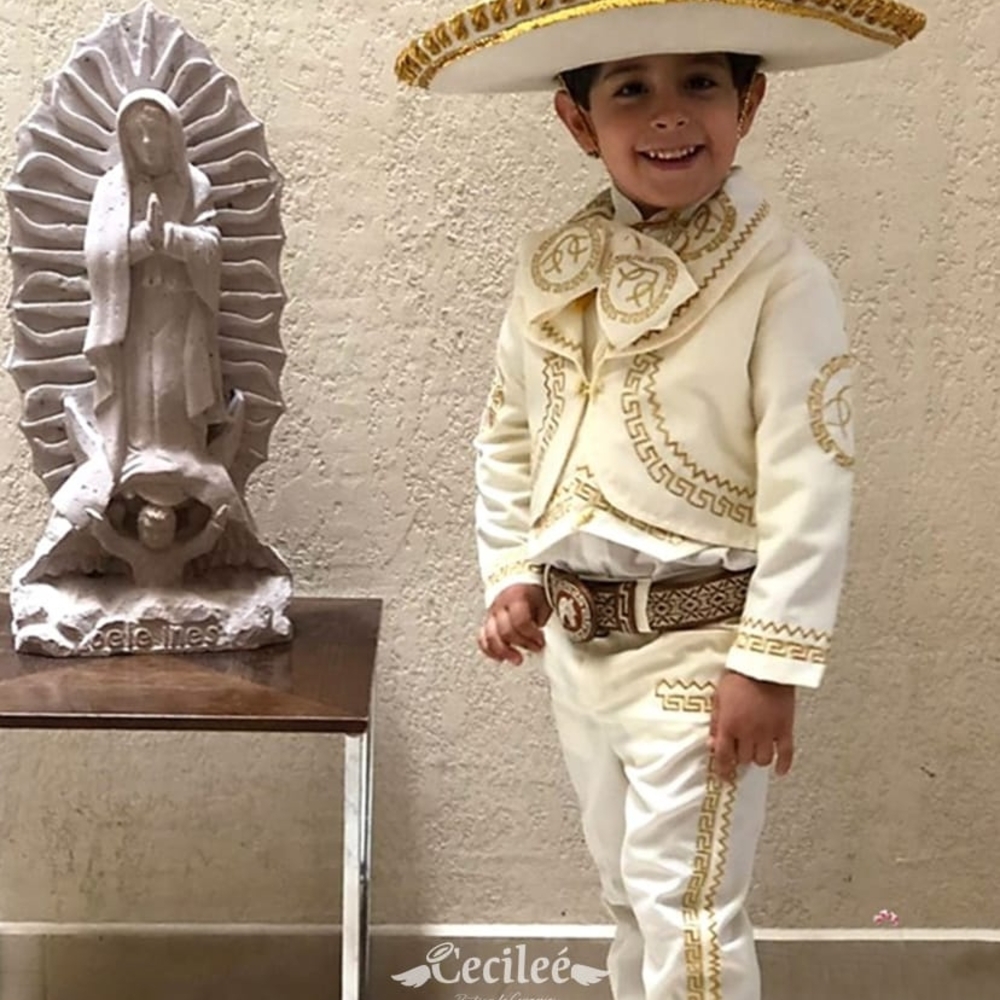 Kids Mariachi Costume - White and Gold